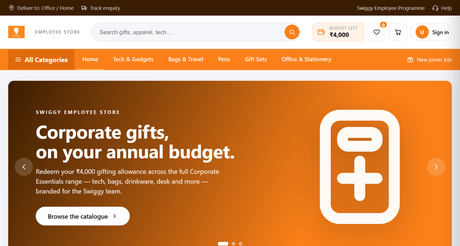 Swiggy employee gift store